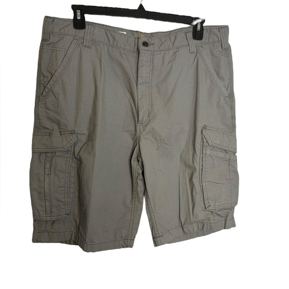 Carhartt Force Mens Rip Stop Canvas Cargo Shorts Relaxed Fit Gray Size 40 - Picture 1 of 12